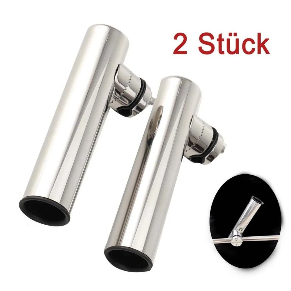 2 Stück 316 Edelstahl Bootsrutenhalter Angelrutenhalter Boot Für 19-25mm Reling - Bild 2 von 4