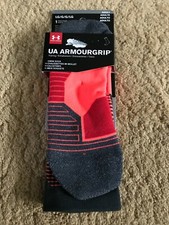 Under Armour Training Crew Socks Size Large Black Orange One Pair