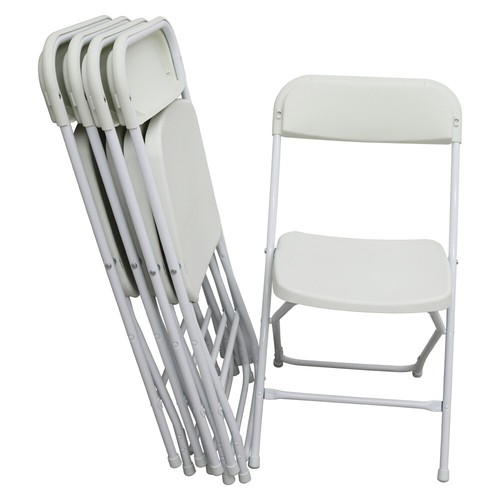5pcs White Plastic Folding X-Shaped Stackable Chairs for Commercial/Wedding - Picture 5 of 24