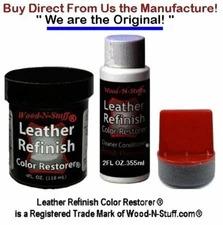 Leather Refinish Color Restorer® ~  BLACK Color ~ 3pc KIT ~ We are the ORIGINAL!