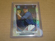 2014 Bowman Chrome CODY ANDERSON SHIMMER REFRACTOR PARALLEL INDIANS /15 B6946