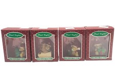 lot of 4 Teddy Bear mini ornaments Unbranded Handcrafted Collectible Boxed 2  