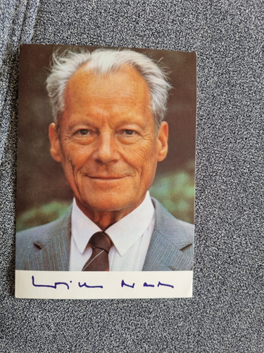 Autogrammkarte Postkarte Willy Brandt SPD gedruckte Unterschrift