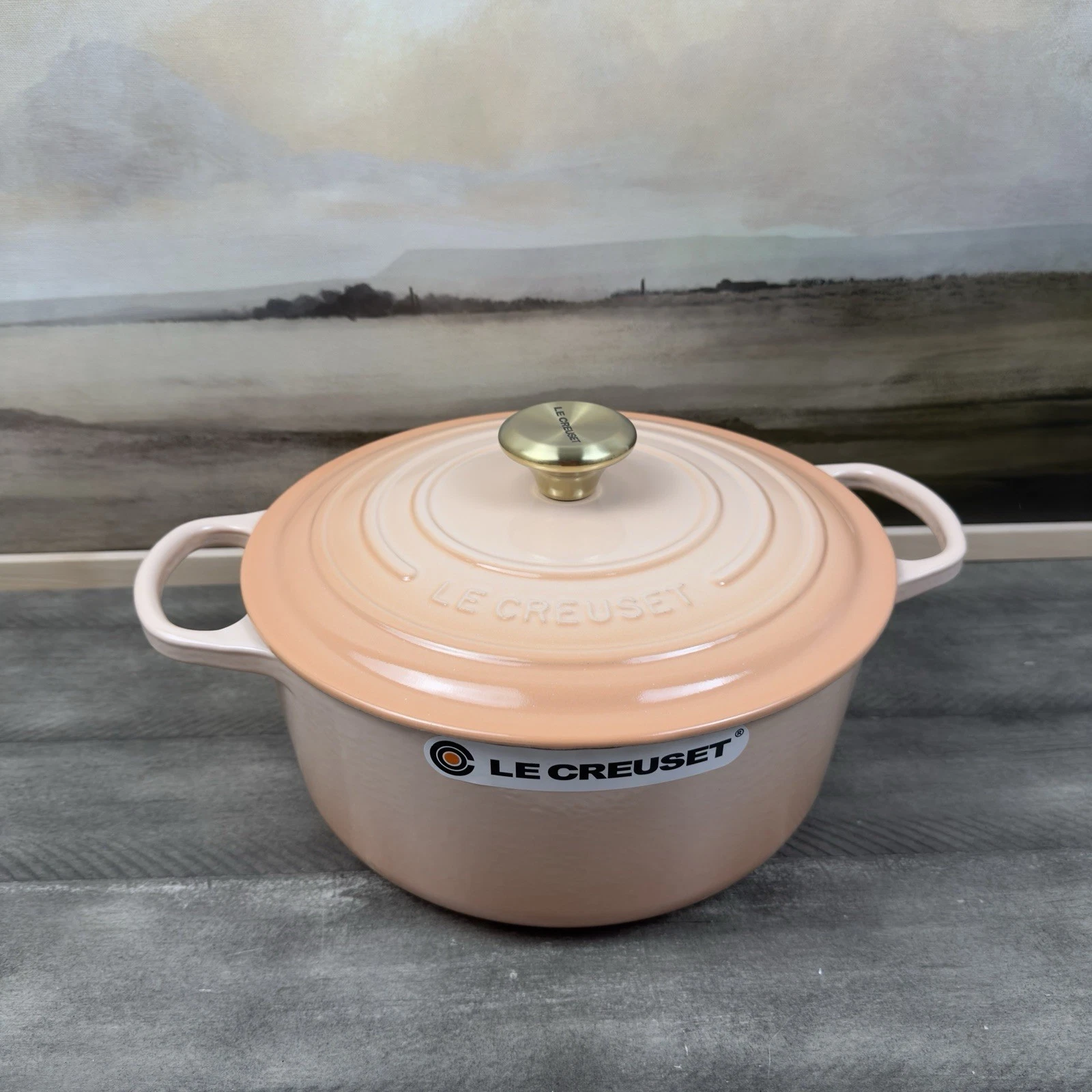 Le Creuset Enameled Cast Iron Signature Round Dutch Oven 5 1/2 qt. Peche Read