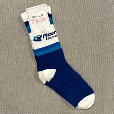 Pfizer Oncology Striped Athletic Tube Socks Pharmaceutical Medical Made in USA