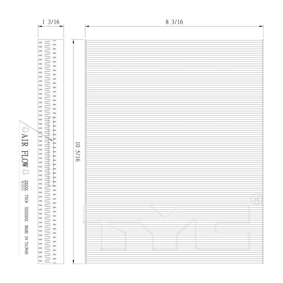 Filtro de aire de cabina TYC 800159P para 10-15 Hyundai Kia Santa Fe Sorento Foto 3 de 4