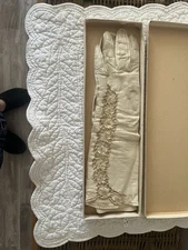 Vintage Leather and Lace Saks Fifth Avenue Gloves