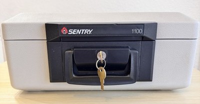 Sentry 1100 Fire Resistant Portable Safe 14'' x 9.5'' X 6  X 2.5'' dept 2 Keys
