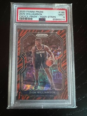 ZION WILLIAMSON 2020 PANINI PRIZM CHOICE TIGER STRIPE PRIZM PSA 9