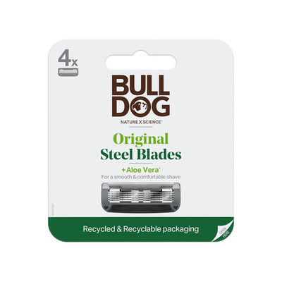 Bulldog Mens Skincare and Grooming Original Razor Blades Refills for Men, 4 Coun