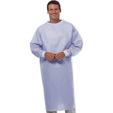6-PACK Medgear Unisex Isolation Gown Reusable/Washable Blue Blue