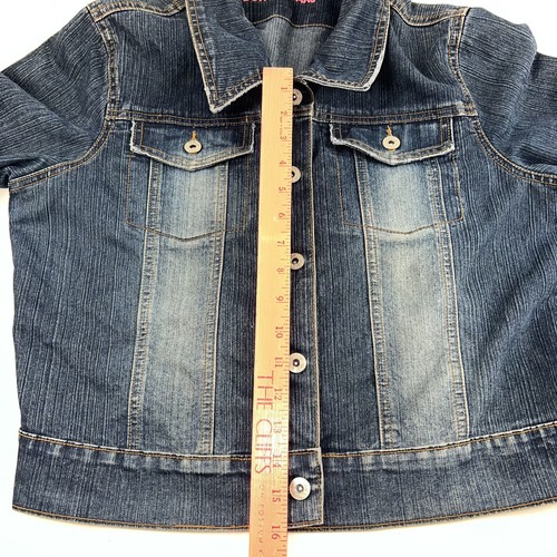 Vtg Bongo Jeans Womens Short Jean Jacket Western Cowgirl Blue Denim XL 42" Bust - Picture 8 of 15