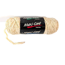 Maxi-Cord Oatmeal Macrame Yarn Cord 100 yds 6mm High Gloss Brushes Out, Twisted