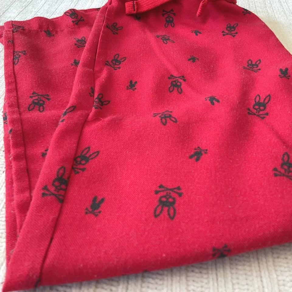 Conjunto de pijama Psycho Bunny Red Bunny calavera pantalones niños talla XS 5-6 Foto 4 de 4