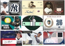 (18) 1999-2011 Topps Upper Deck MLB Jersey Relic Logo Patch Bat Autograph Lot
