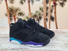 Nike Air Jordan Retro 6 VI PS Aqua Black Purple Kids Toddler Size 2Y NEW