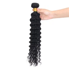 Indian Deep Wave Virgin Human Hair 1 Bundle 100% Indian Human Hair Extensions