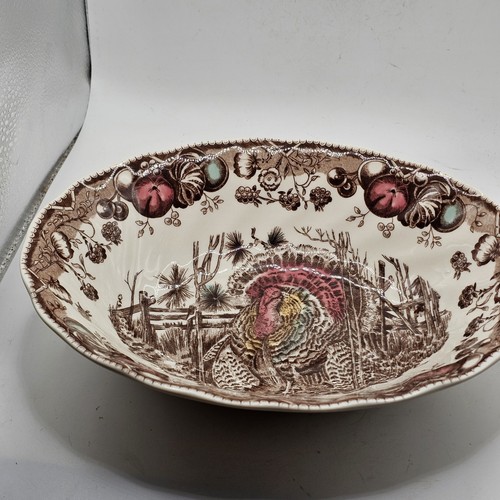 Johnson Bros His Majesty Thanksgiving 8.75" Oval Vegetable Bowl England Vintage