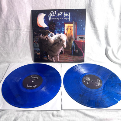 FALL OUT BOY Infinity On High 2LP Glitter Blue 15th Anniversary Vinyl - RARE