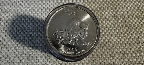 2005-D Kansas State Quarter Roll 25c - Uncirculated (BU) in Plastic Tube