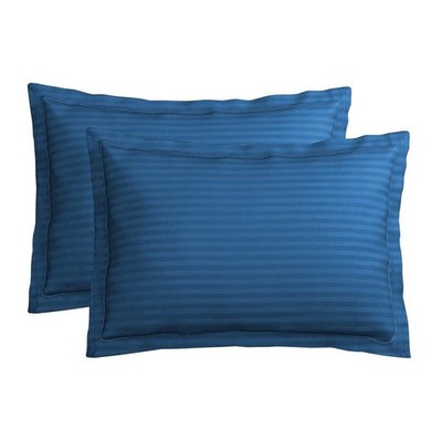 Premium Cotton & Satin Stripes Bed Pillow Cover Set of 2 Pcs (18x28'') King Size