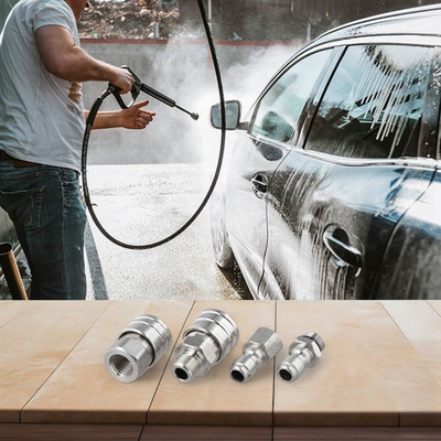 #ad #ad 4 Piece Quick Connect Wire Adapter Set for High Pressure Washer Compatibility $19.41