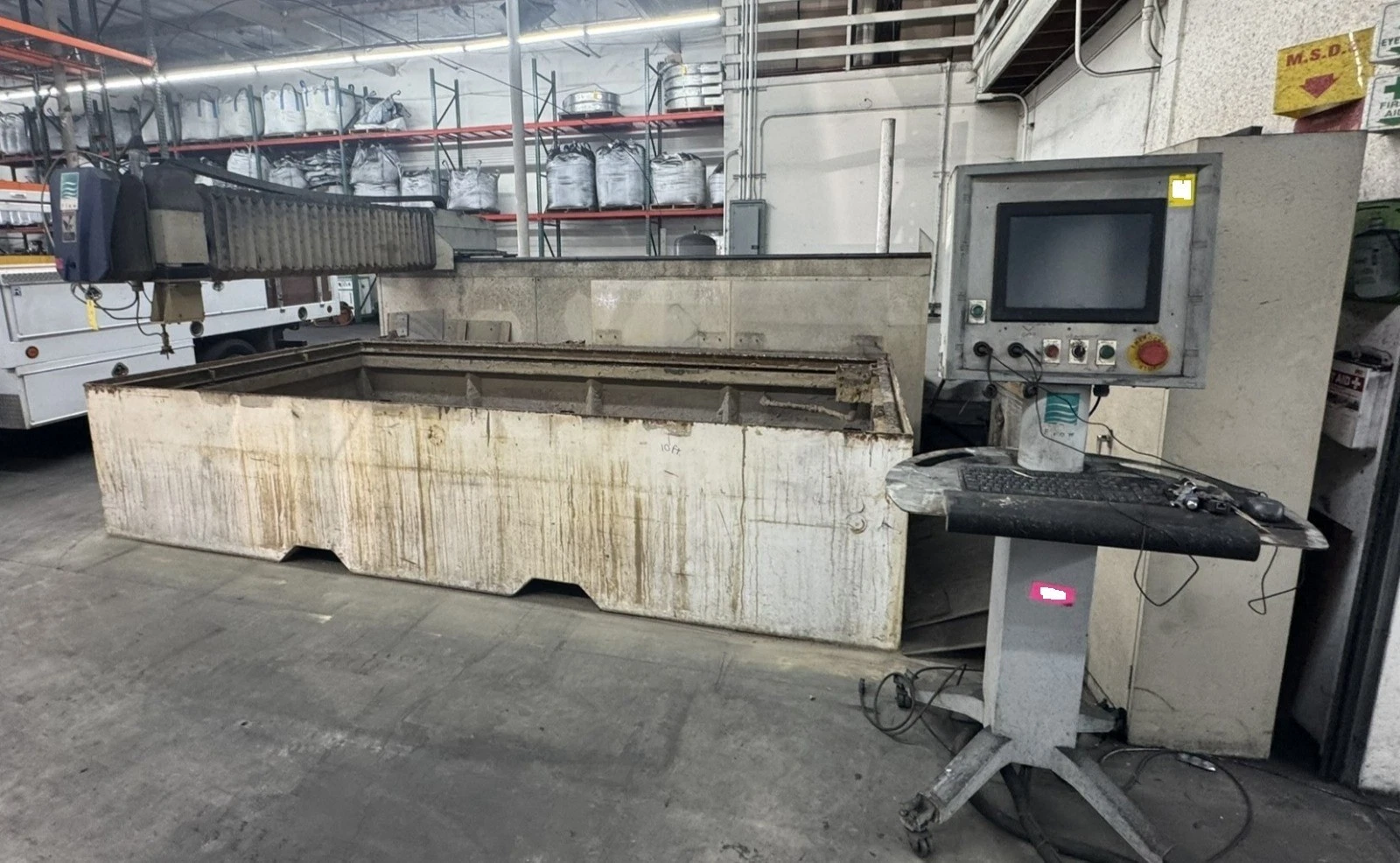 Flow 018627-1 CNC Waterjet Gantry Bridge 55K PSI Intesifier 6'x12' Table 2006