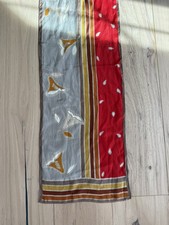 Vintage Oscar de la Renta Silk Scarf Fall Red Brown Blue 10  x50  ODLR