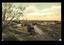 VINTAGE 1907 POSTCARD STEAM TRAIN RUTHERGLEN VIC. RAILWAY STATION RAILWAY LINES
