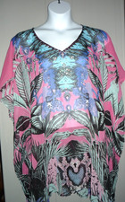 Poncho transparente con funda de natación Cruise Club floral boho talla única busto 75