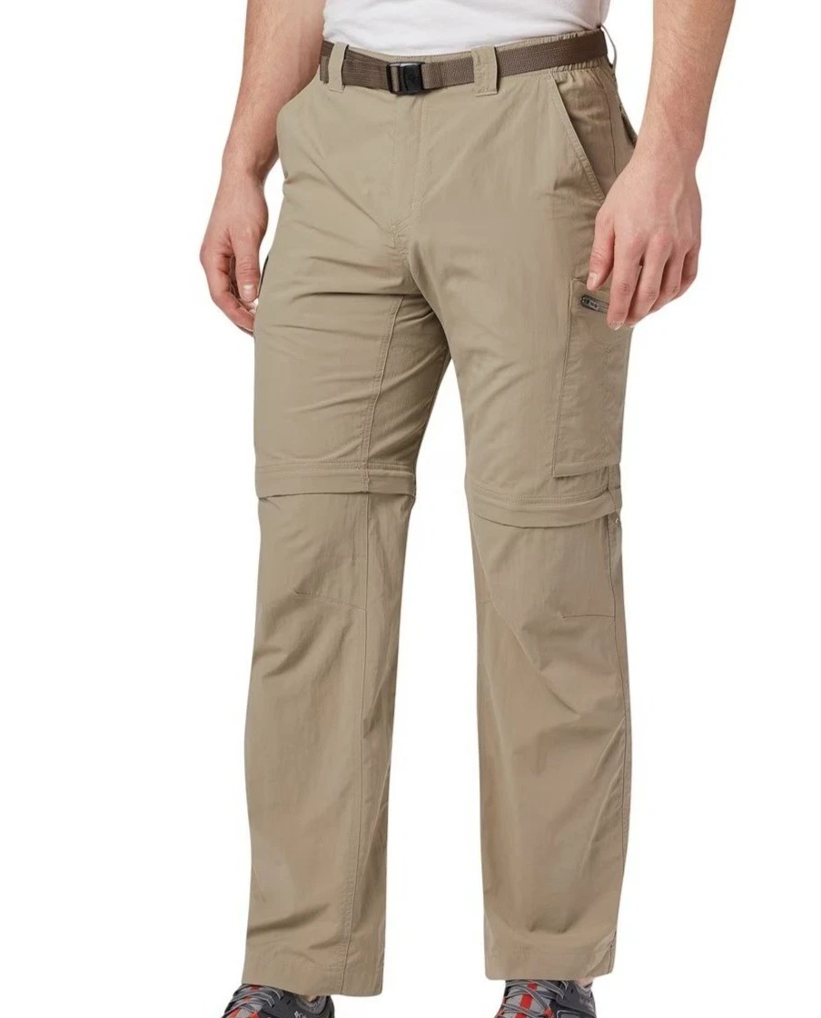 Columbia Men's Silver Ridge Convertible Pants Khaki Tan Cargo Omni-Shade 38x30