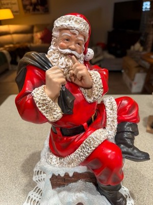Santa w/Toy Bag Going Down Chimney Hobby Lobby 2023 Figurine Decor RETIRED HTF