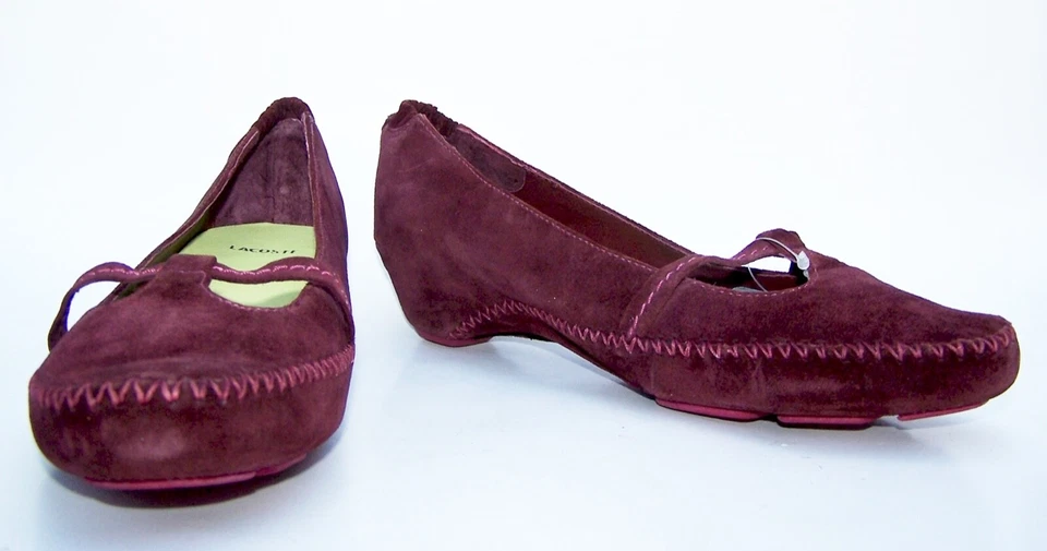 LACOSTE Odesa Gamuza Diseñador Cuero Genuino Zapatos Planos Comodidad 10 Foto 4 de 4