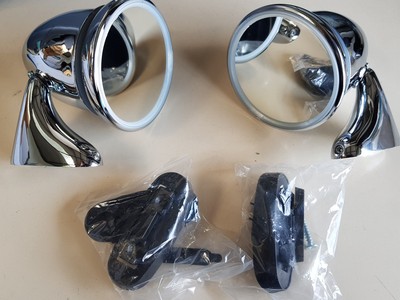 Classic Chrome Bullet Torpedo Mirrors Fit Morris Austin Leyland Mirrors Fit Morris Austin Leyland