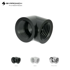 BarrowCH G1/4 Thread 90 Degree Angled Female to Female Extender Fitting Adapter