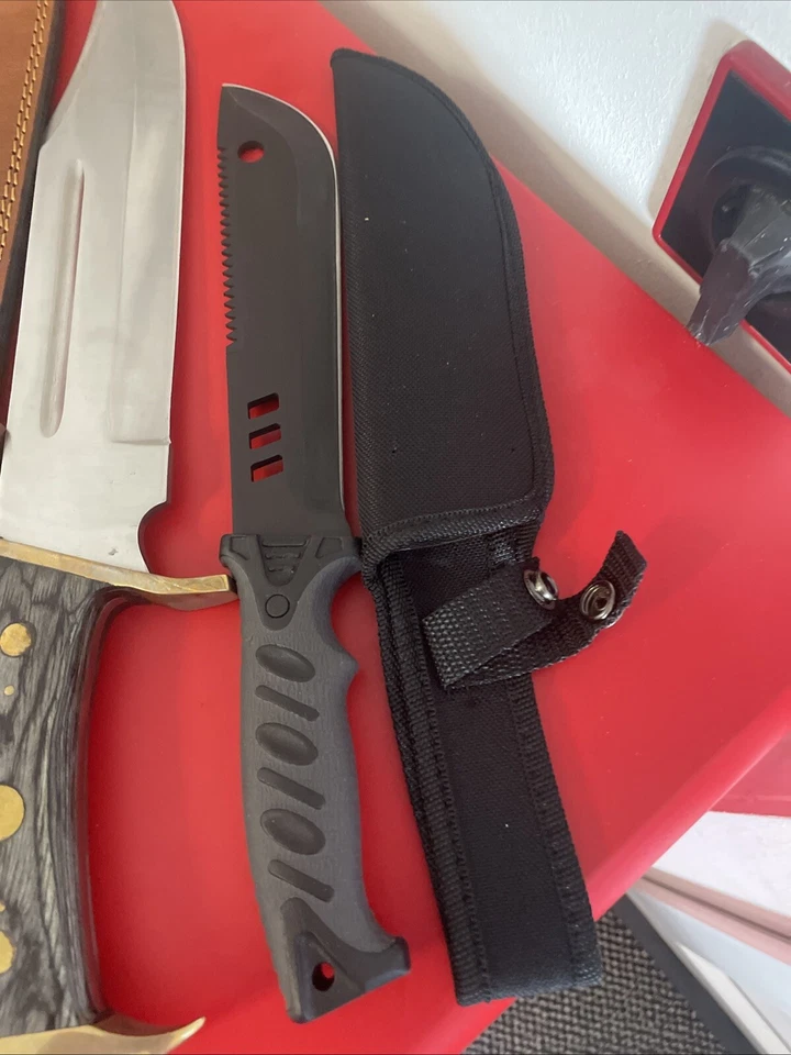 Machete 50 & 33cm Bowie Messer 42 & 34 & 15 cm Scheide Nylon Und Leder - Bild 2 von 4