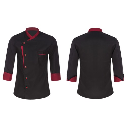 Men Unisex Chef Kitchen Work Coat Restaurant Cooking Jacket Tops Canteen Uniform - Picture 37 of 89