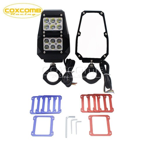 2X UTV Rearview L&R Side Mirrors w/LED Light For Polaris RZR 1.75"to 2" Roll Bar - Picture 8 of 10