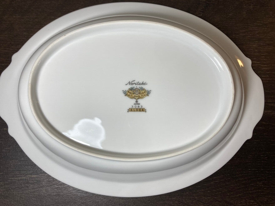 Vintage Noritake ALDEA 3083 Oval Vegetable Serving Bowl Gold Gilt