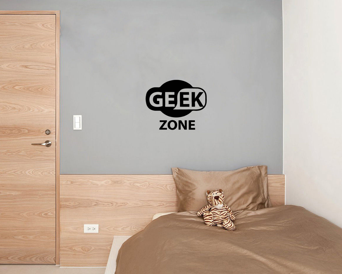 Autocollant Mural Déco Géek Avec Citation - Design Contemporain Noir, Facile à Poser