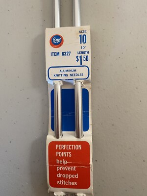 Boye knitting needles sz 10, 10  long aluminum made in USA silver