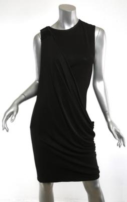Robe KAUFMANFRANCO Noire Drapée – Style Daim – Taille 10/46 – Très Bon état