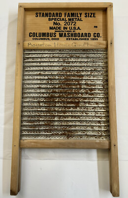 Vintage Maid-Rite Wash Board Columbus Washboard Co. No. 2072 Made