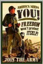 America Needs YOU! Freedom Won't Protect Itself! JOIN THE ARMY Military MAGNET