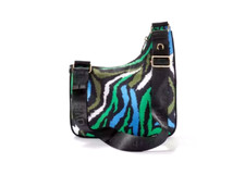 Diane Von Furstenberg Disco Zebra Green Utility Crossbody Bag