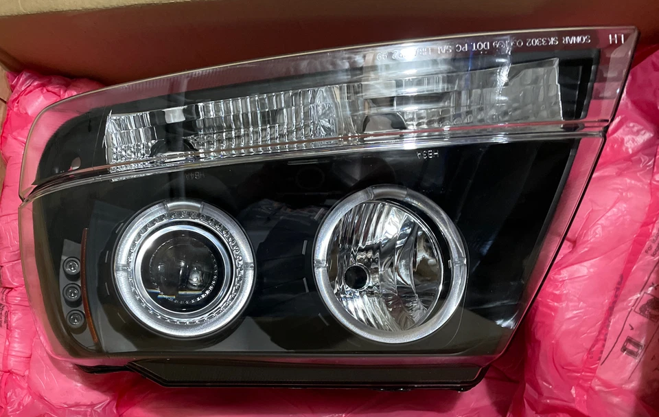 Новый черный 99-04 Jeep Grand Cherokee светодиодный Halo проектор фары слева + справа - Изображение 2 из 4