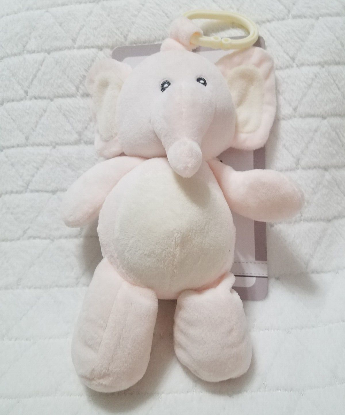 Elephant Kellybaby 10” Cuddle Pink Baby Pram Toy Crinkle Ears & Rattle ...