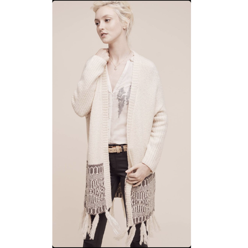 Anthropologie Moth Fringe Duster 