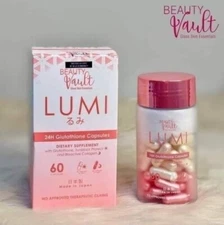 Beauty Vault LUMI 24H Glutathione Capsules, 60 Capsules (US Seller)
