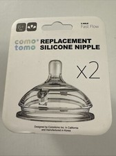 ComoTomo Silicone Fast Flow Replacement Nipple 2-Pack Fast Flow 6 months BB31